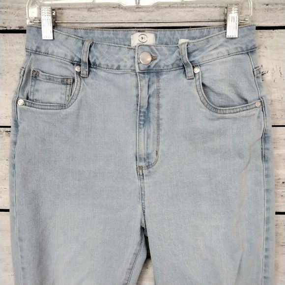 Cotton On 91 Jeans Lightwash Highrise Distressed Sz 8 Country Western Urban - Picture 4 of 9